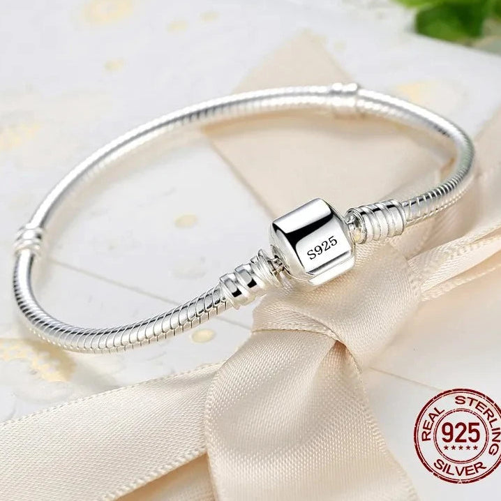 925 Sterling Silber Schlangenketten-Armband für Charms
