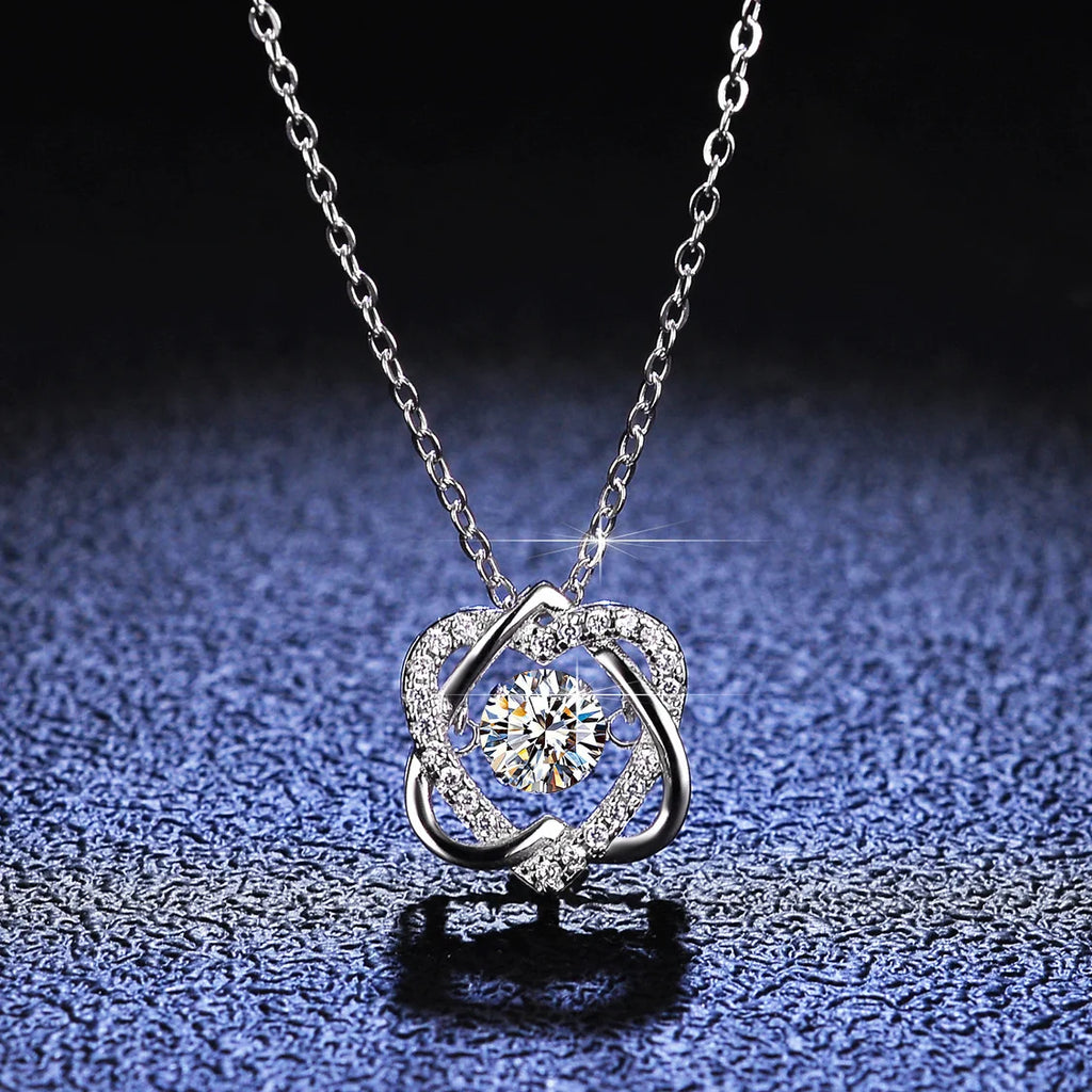 925 Sterling Silber Halskette mit 0,5 ct Moissanit