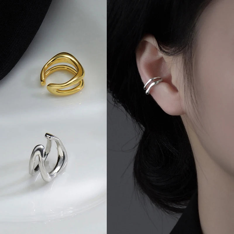 Doppelter Ear Cuff in Silberoptik – Ohne Ohrloch
