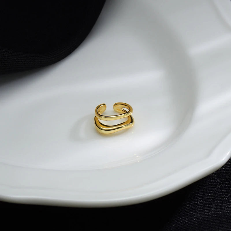 Doppelter Ear Cuff in Silberoptik – Ohne Ohrloch