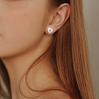 925 Sterling Silber Ohrstecker mit Moissanit & Roségold-Vergoldung