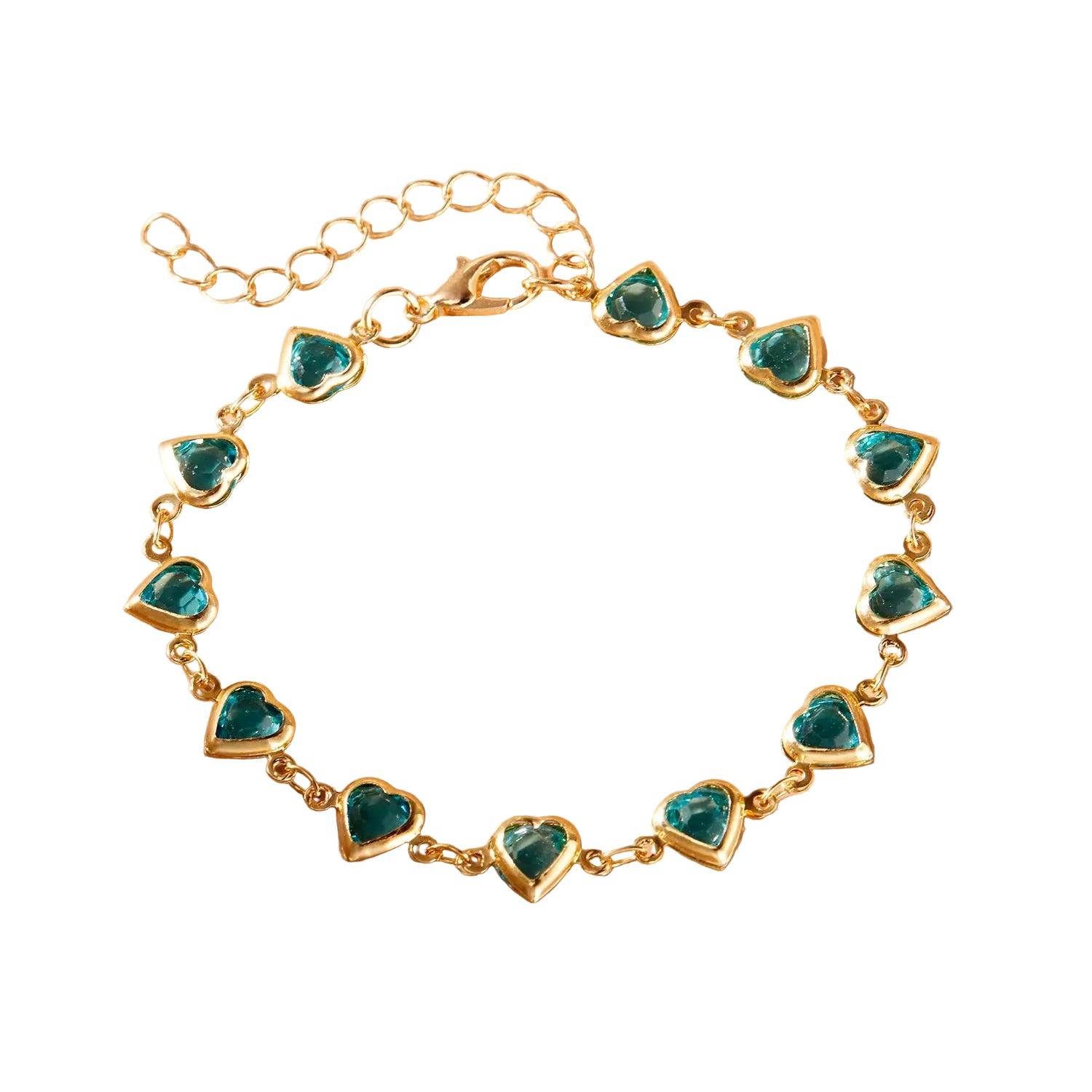 Herz-Armband mit rotem Kristall-Zirkonia