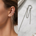 Ear Cuff mit Kette aus 18K vergoldetem Edelstahl – Ohne Ohrloch