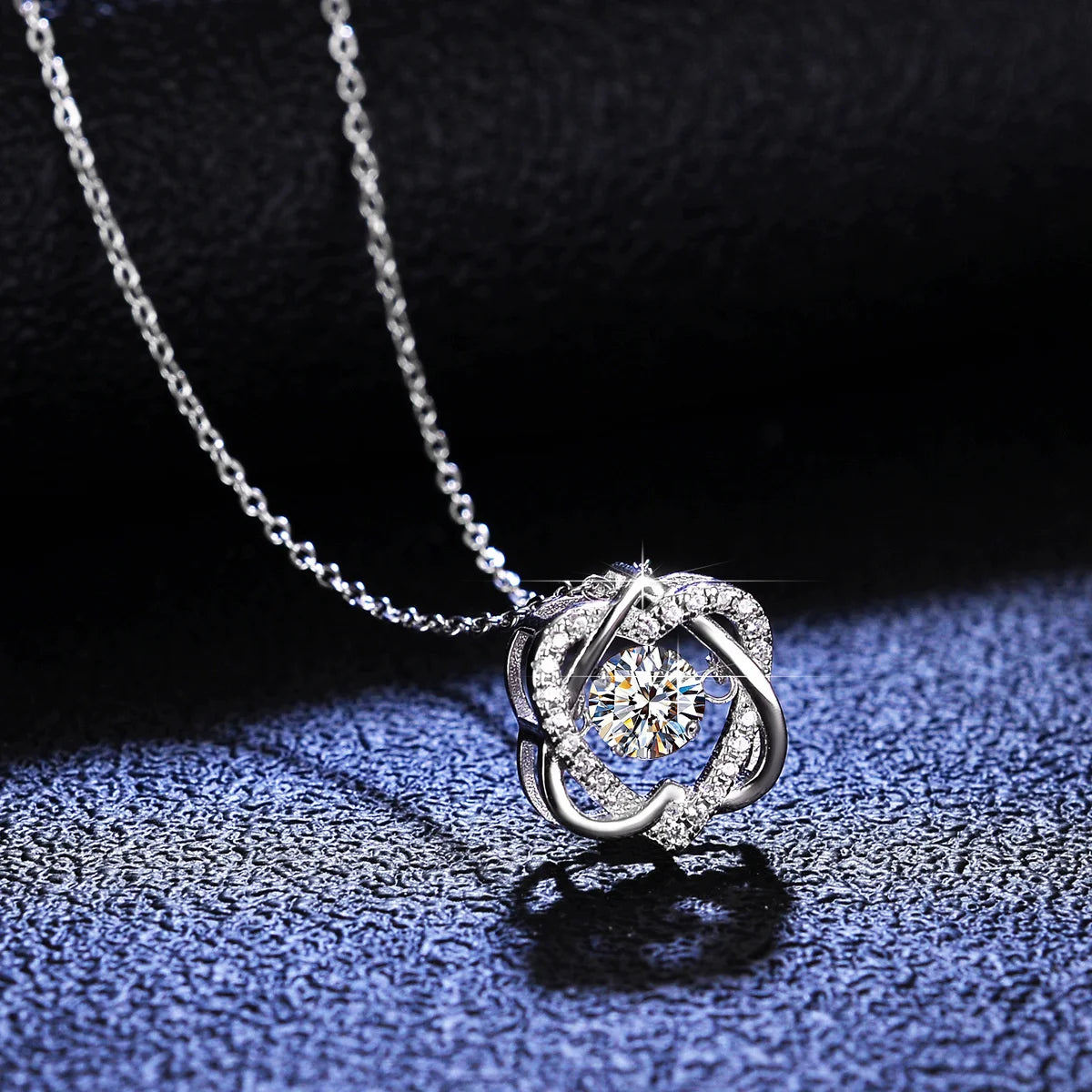 925 Sterling Silber Halskette mit 0,5 ct Moissanit