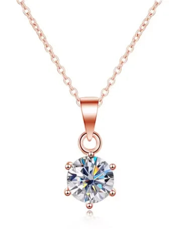 925 Sterling Silver D VVS1 Moissanite Necklace Pendant Beautiful for Women Fashion Clavicle Chain Wedding Jewelry Party Gifts