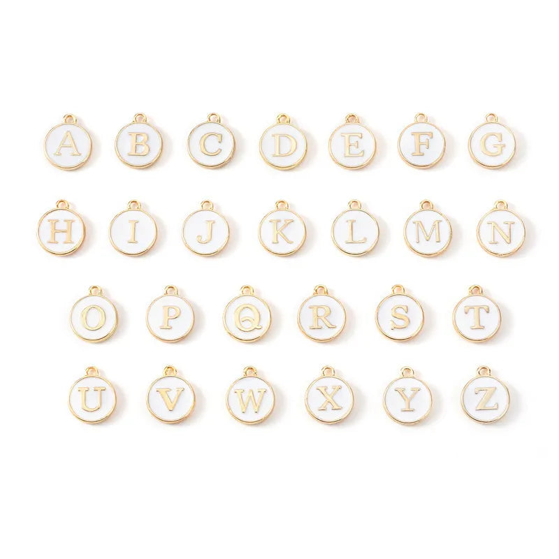Buchstaben-Anhänger mit Emaille – 10er Set