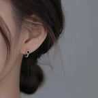925 Sterling Silber Creolen mit schwarzem Herz