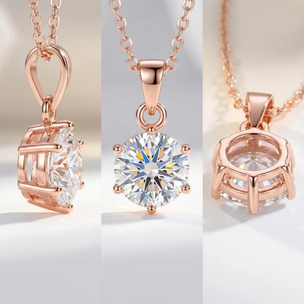 925 Sterling Silver D VVS1 Moissanite Necklace Pendant Beautiful for Women Fashion Clavicle Chain Wedding Jewelry Party Gifts