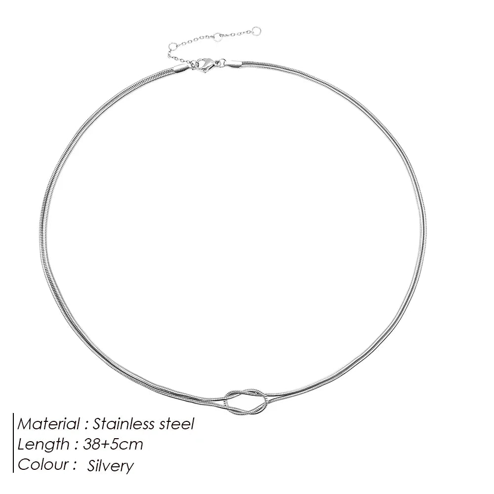 Knoten-Halskette aus Edelstahl
