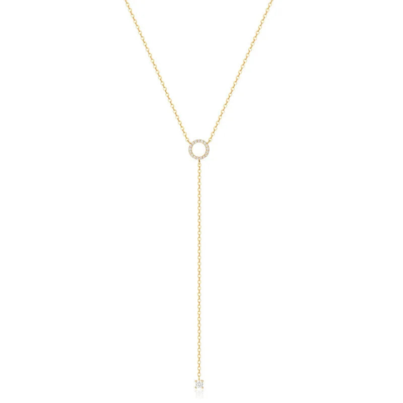 925 Sterling Silber Halskette mit Doppelkreis-Anhänger
