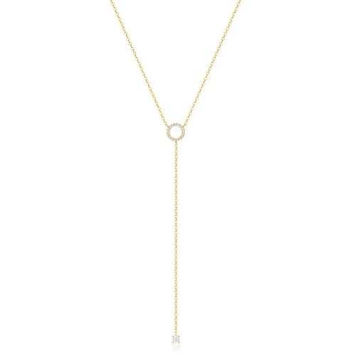 925 Sterling Silber Halskette mit Doppelkreis-Anhänger