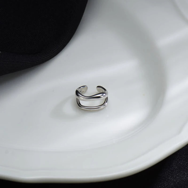 Doppelter Ear Cuff in Silberoptik – Ohne Ohrloch