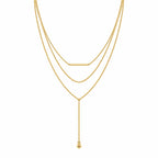 Lariat Gold – Zierliche Y-Kette aus Edelstahl, 14K vergoldet